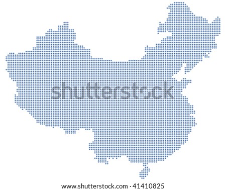 China map formed by dots.