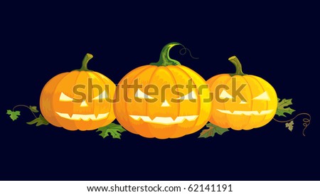 Halloween scary pumpkins, illustration for Halloween holiday