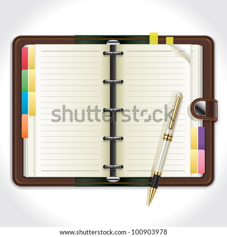 Similar – Image, Stock Photo Opened daily planner notebook with blank pages