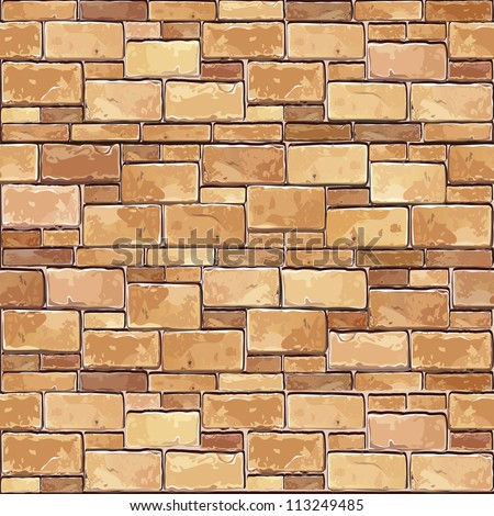 Stone Brick wall seamless Vector illustration background - texture pattern for continuous replicate.