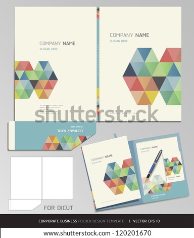 Corporate Identity Business Set. Folder Design Template. Vector illustration.