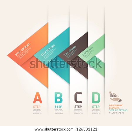 Modern arrow origami style step up options banner. Vector illustration. can be used for workflow layout, diagram, number options, web design, infographics.