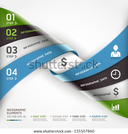 Abstract spiral business steb options banner. Vector illustration. can be used for workflow layout, diagram, number options, infographics, web design.