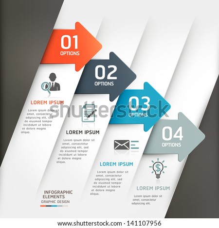 Abstract arrow infographics template. Vector illustration. can be used for workflow layout, diagram, number options, business step options, banner, web design