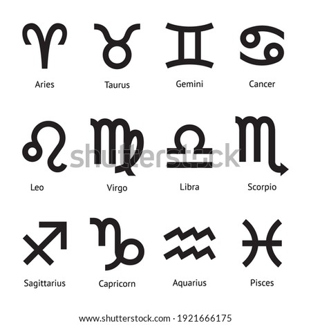 Zodiac sign icons. Vector illustrations.