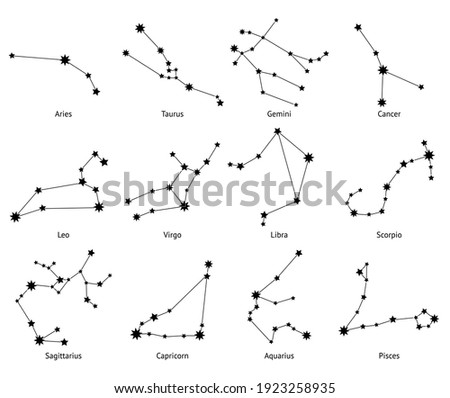 Zodiac horoscope star signs vector illustrations.