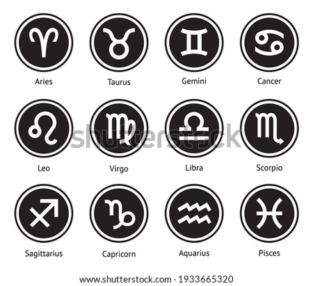 Zodiac horoscope signs vector illustrations.