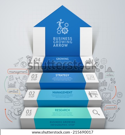 3d business arrow step staircase infographics. Vector illustration. Can be used for workflow layout, banner, number options, step up options, web design, diagram.