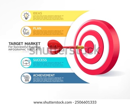 Target market for successful business infographic template background 
