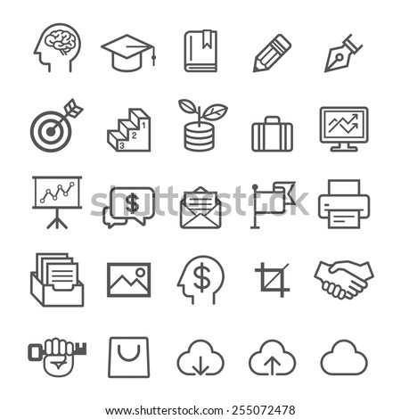 Business education icons. Vector illustration