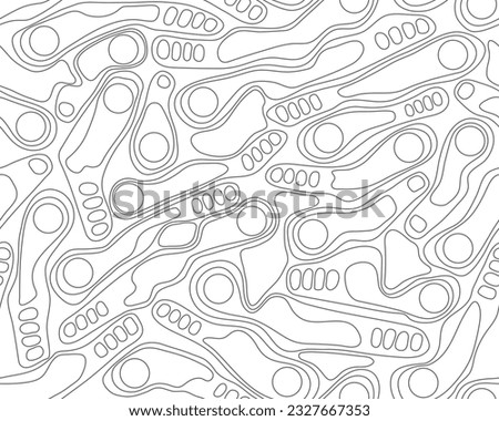 Golf course layout seamless pattern. Top view of vector map outline blueprint.