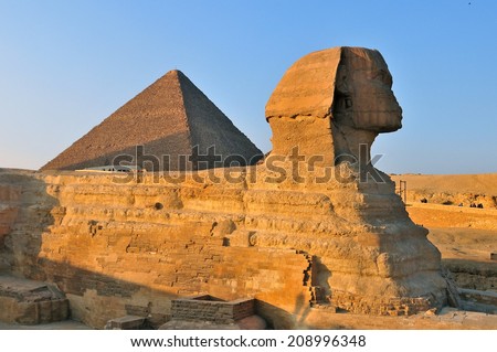 Sphinx and the great pyramids,Cairo, Egypt