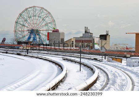 NEW YORK CITY - JANUARY 21, 2014: Snow storm in New York City, USA.