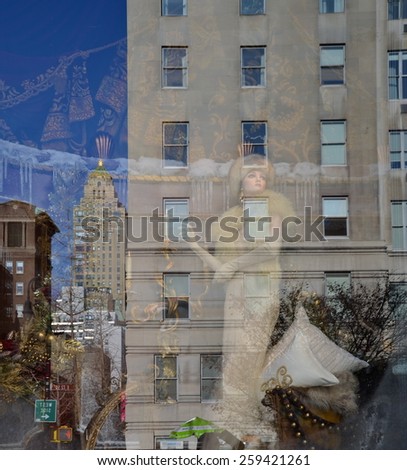 New York City - December 11, 2013: Spectacular window display at Ralph Lauren in NYC on December 11, 2013.