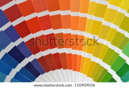 Close up of a pantone color catalog