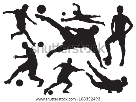 Soccer players silhouette