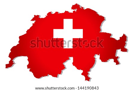 flags map Switzerland vector illustration