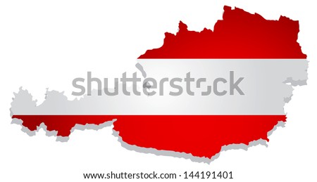 flags map Austria vector illustration