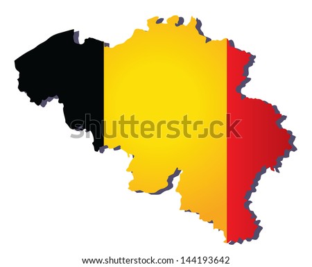 flags map Belgium vector illustration