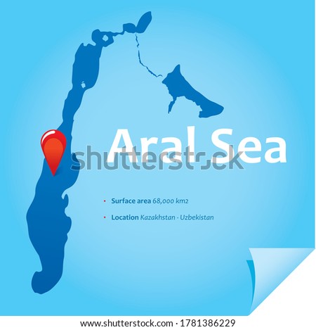 map of Aral Sea vector illustration