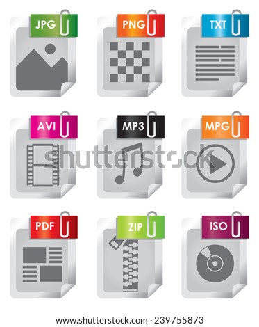 File types icon set