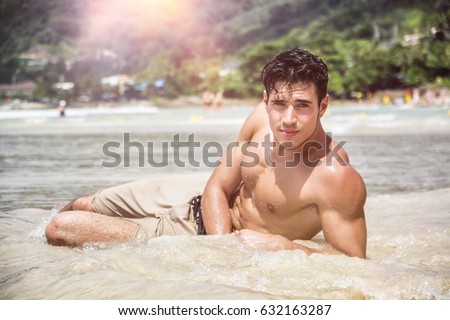 laying on beach with body cum dick clark productions adam lambert