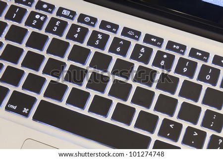 Backlit keyboard with blank keys to place your own message