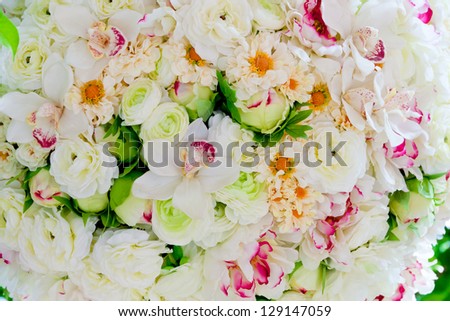 Silk flowers background