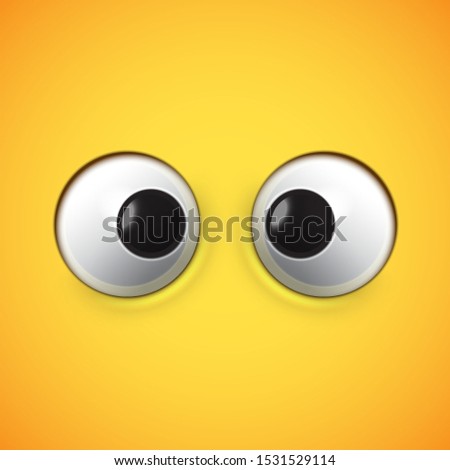 Yellow high-detailed emoticon eyes squinting, vector illustration