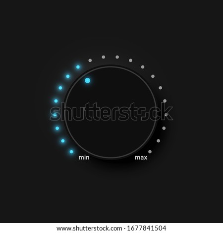 Very high detailed black user interface volume button for websites and mobile apps, vector illustration