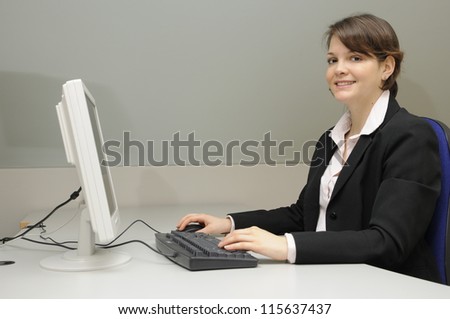 Young woman in an office
