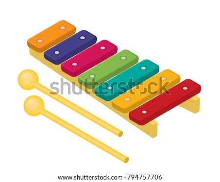 Flat vector Colorful xylophone toy 