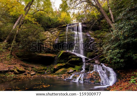 Western North Carolina Waterfall by the name of Catabwa Falls near Asheville, North Carolina