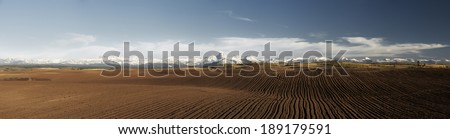 Panoramic of a freshly tilled field