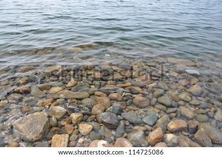 Clear water and stones. Clear water.
