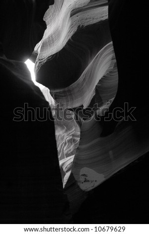 Slot canyon in Black and White