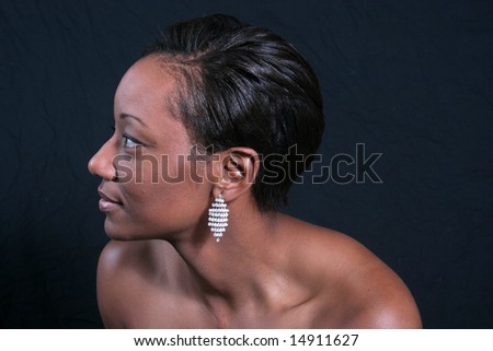 African american woman looking to the left