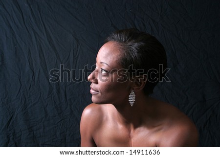 Black woman looking left