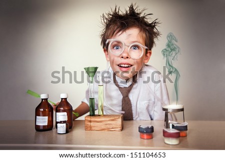 Similar – Image, Stock Photo crazy scientific child