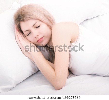 portrait of a beautiful sleeping woman