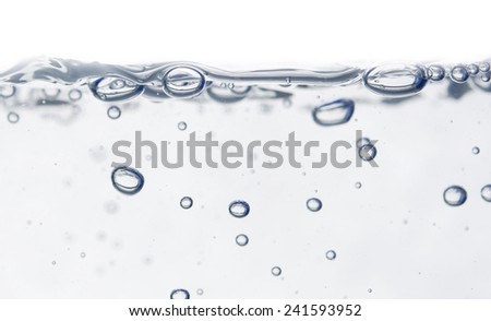 wave and bubbles isolated on white