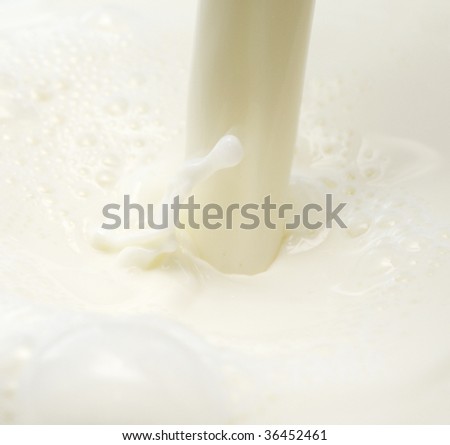 fresh milk pouring