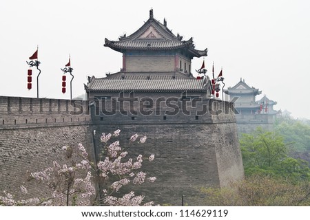 Xian City Wall ,one of the oldest and best preserved Chinese city walls