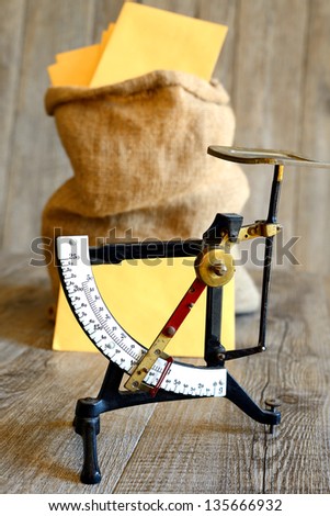 antique scales for weighing letters and small packages
