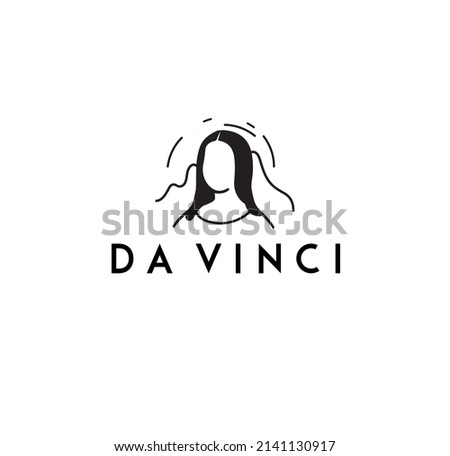 Leonardo da Vinci  vector emblem icon. Minimal Illustration