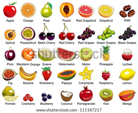 Collection of 35 Fruits icons