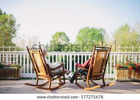 Grandma and Grandpa Sitting on Porch