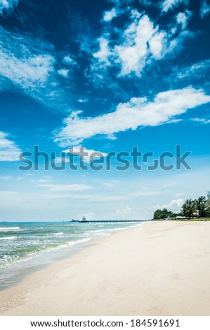 Land scape of Jomtiean beach  Rayong city Thailand