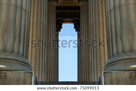 Sandstone columns on crown court building