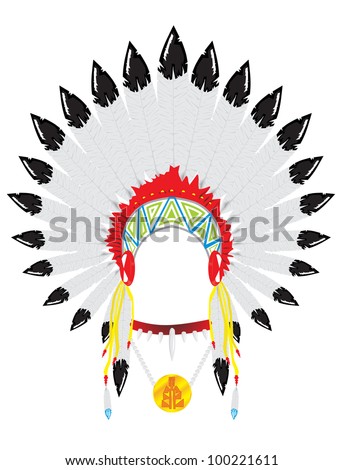 Indian Headdress Stock Vector Illustration 100221611 : Shutterstock